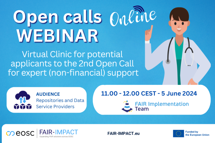 FAIR-IMPACT’s virtual clinic for potential applicants to the 2nd open call for Route 1 expert support (non-financial) for Repositories and Data Service Providers