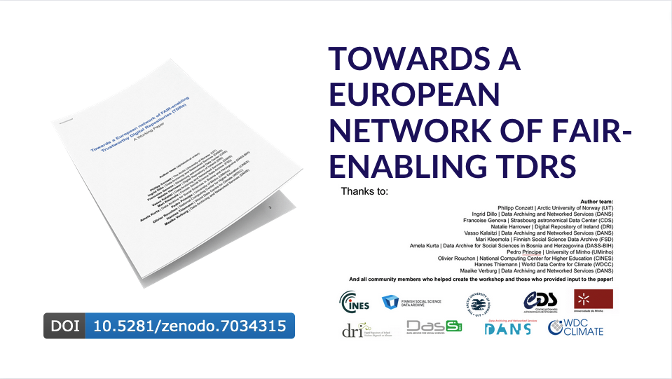 Towards a European network of FAIR-enabling TDRs White paper