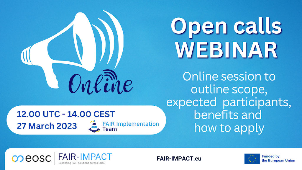 Webinar: FAIR-IMPACT Open Call for Support