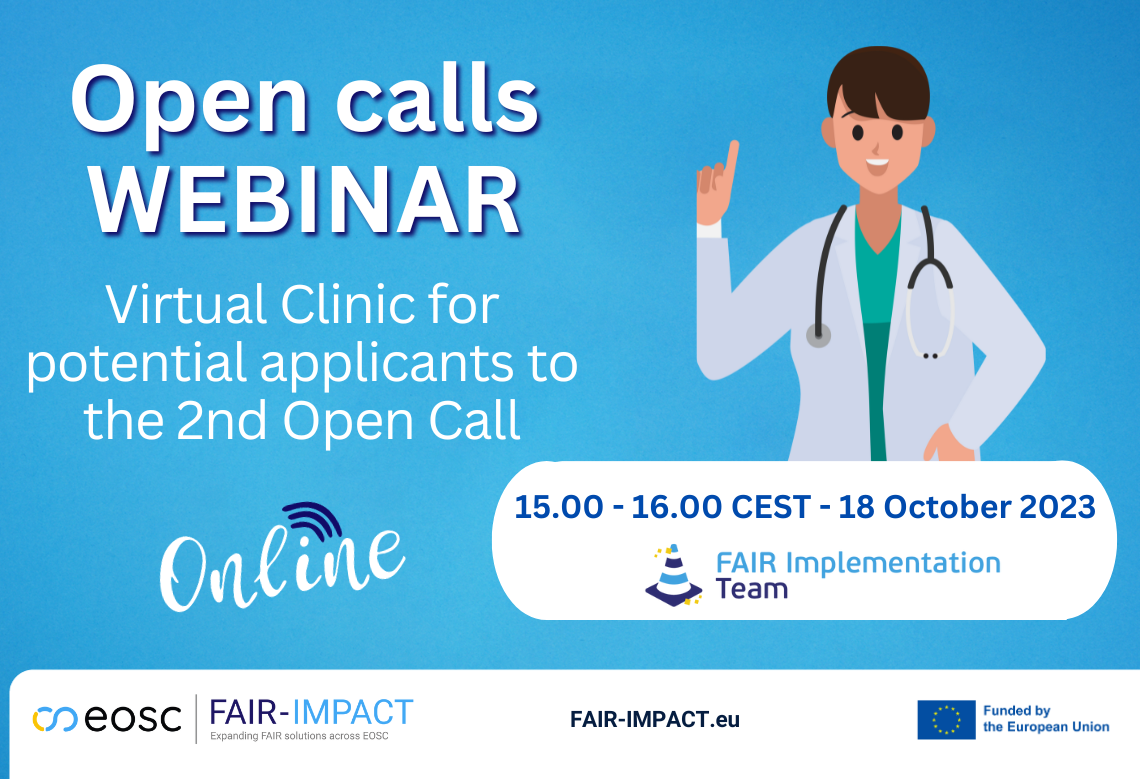 Workshop: FAIR-IMPACT’s virtual clinic for potential applicants to the second open call for support
