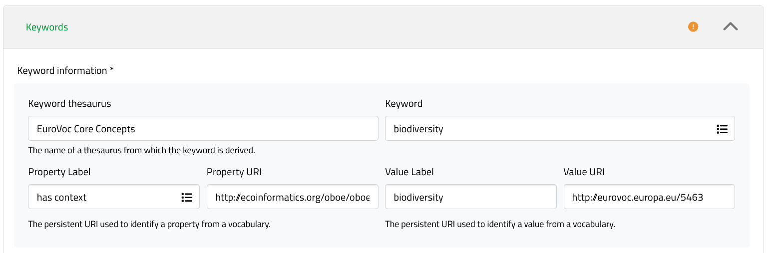 keywords filled in. 