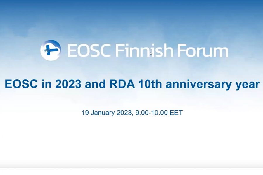 Webinar: EOSC in 2023 and RDA 10th anniversary year
