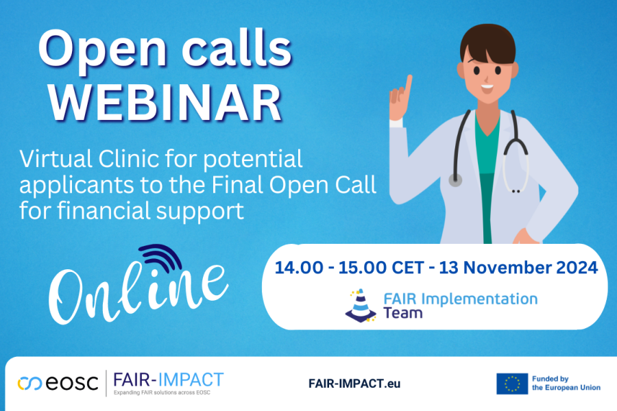 FAIR-IMPACT's third and final call for financial support virtual clinic